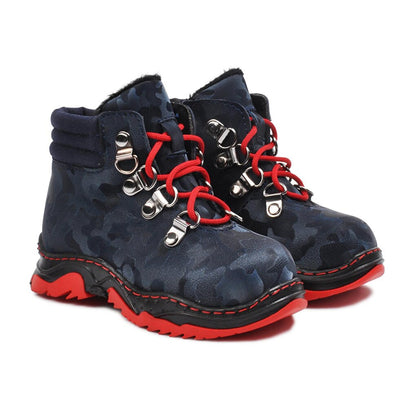 1309 Navy Blue Zippered Baby Boy Boots