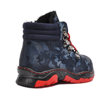 1309 Navy Blue Zippered Baby Boy Boots