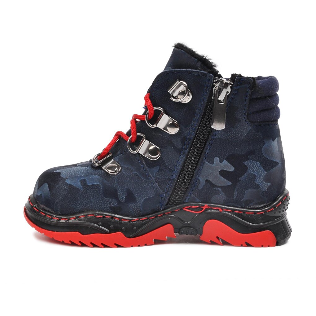 1309 Navy Blue Zippered Baby Boy Boots