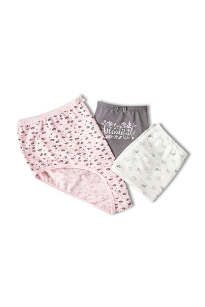 Cotton Patterned Plus Size Women's Panties 3-Piece