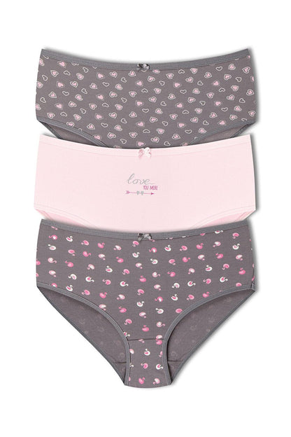 Cotton Patterned Plus Size Women's Panties 3-Piece