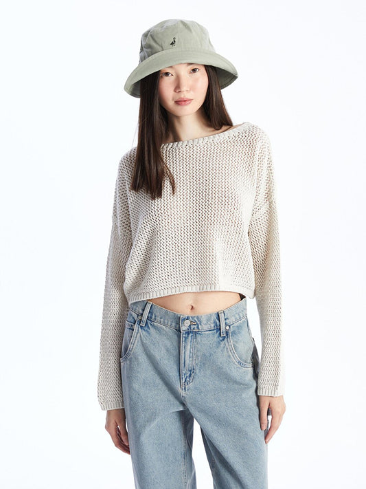 Knitwear Openwork Sweater Shein