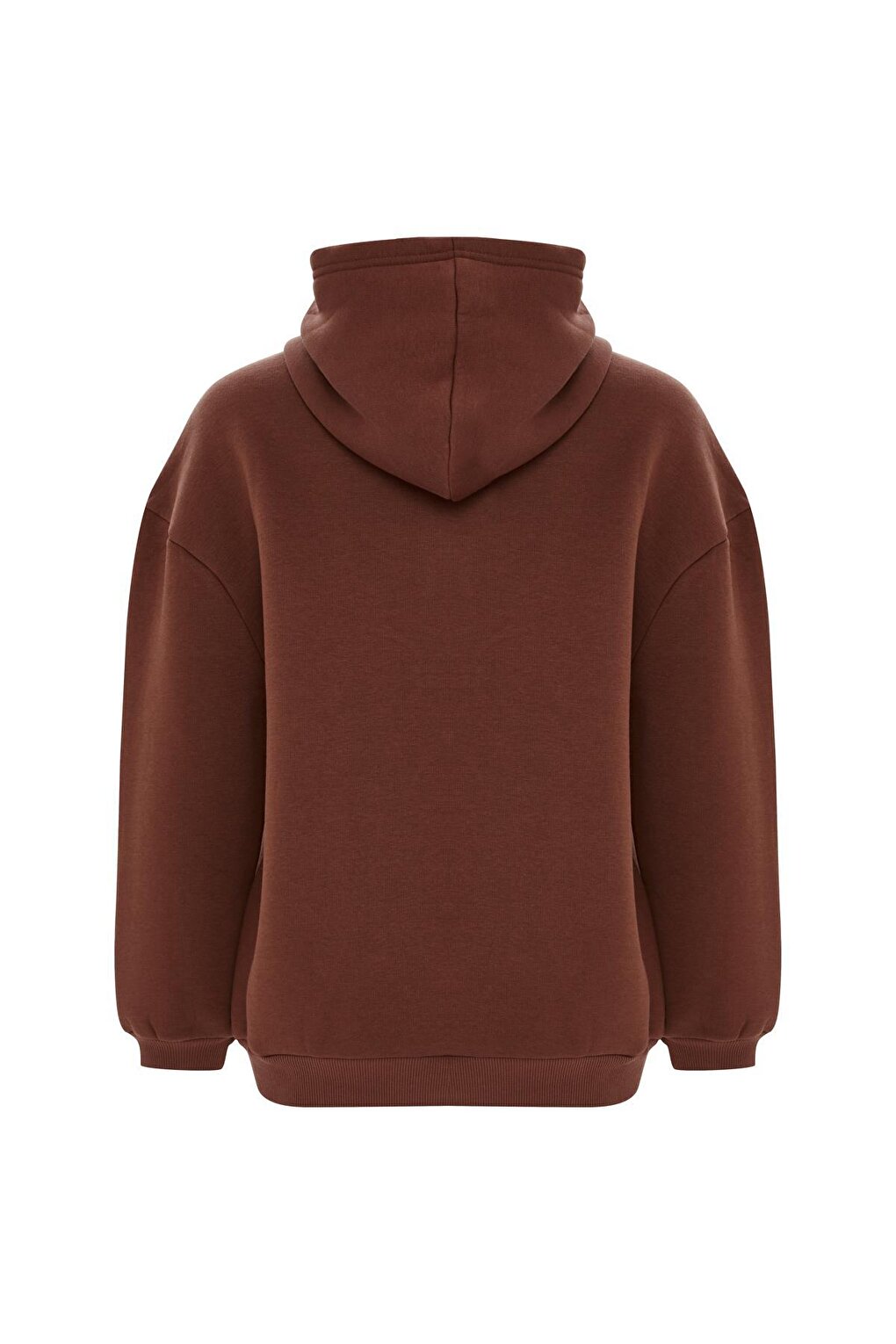 Printed Solid Color Sweatshirt -Brown