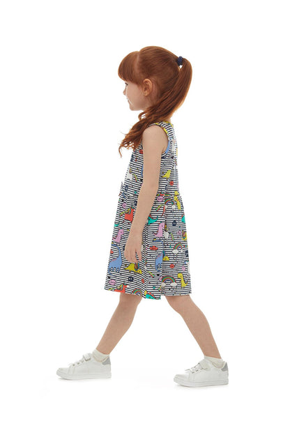 Girl's Rainbow Unicorn Pattern Sleeveless Dress