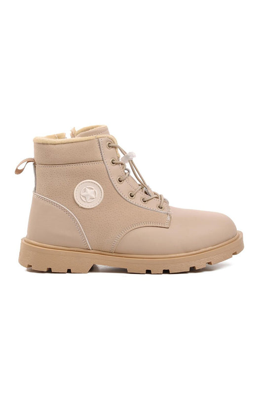 Alaca-F Beige Kids Boots