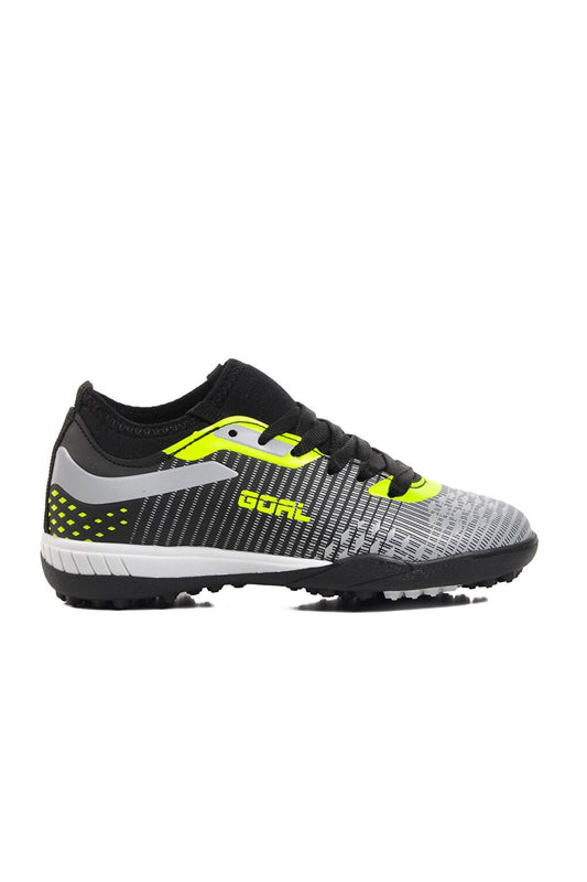 1011-P Black-Grey-Neon Yellow Children's Astroturf Field Shoes