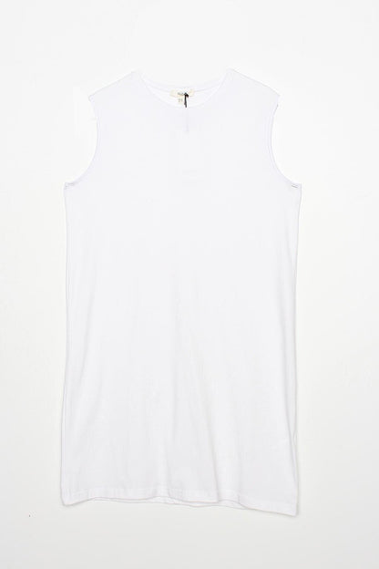 White Collar Piping Sleeveless Basic Tunic