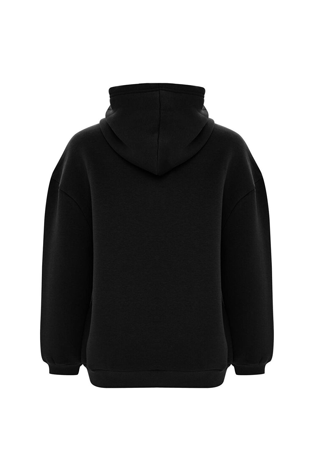 Printed Solid Color Sweatshirt - Black