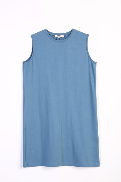 Blue Collar Piping Sleeveless Basic Tunic