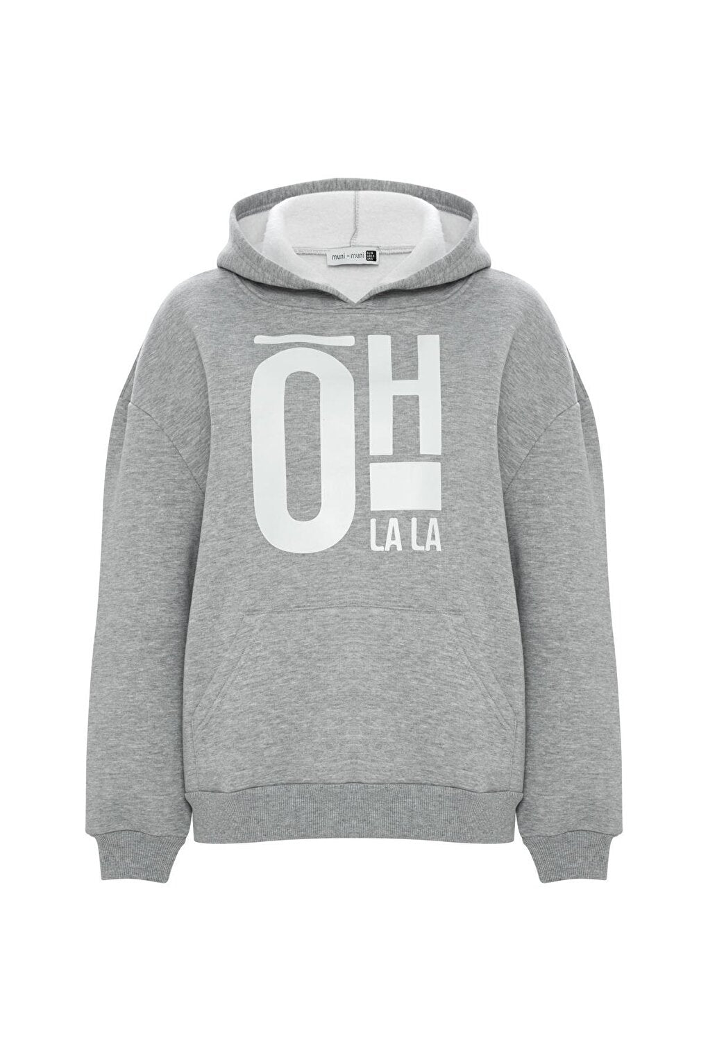 Printed Solid Color Sweatshirt - Gray