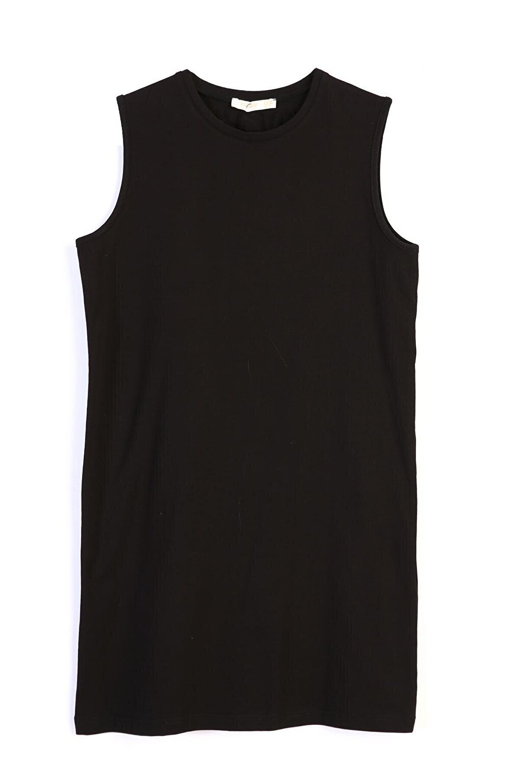 Black Collared Sleeveless Basic Tunic