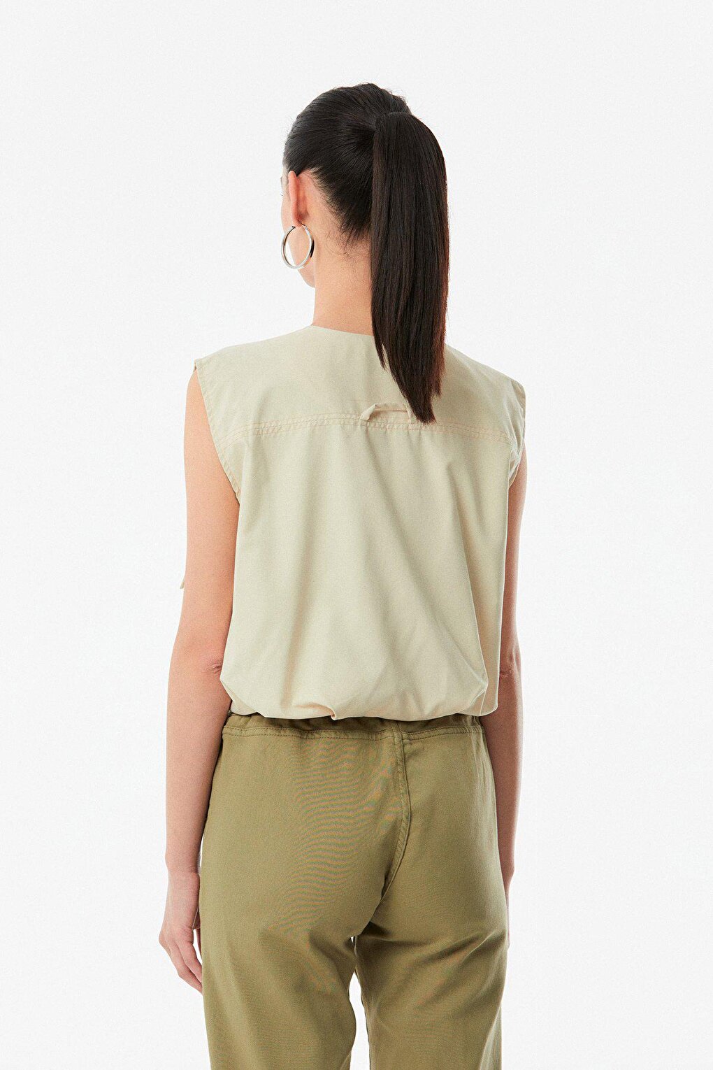 Zippered Vest with Pocket Detail