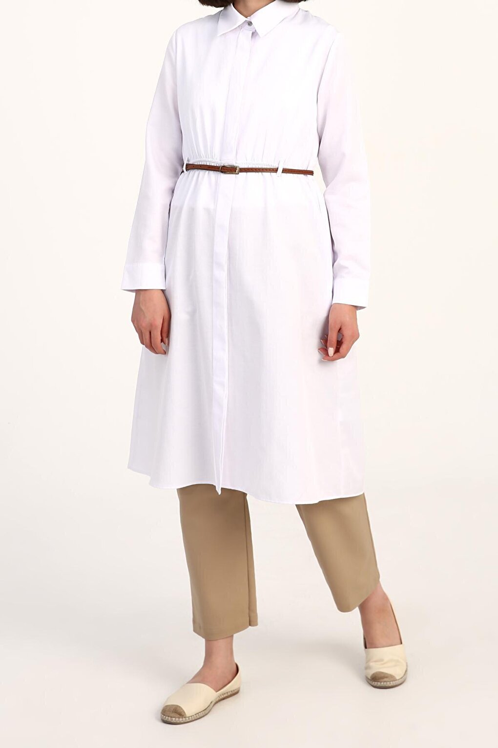 White Belted Shirt Tunic