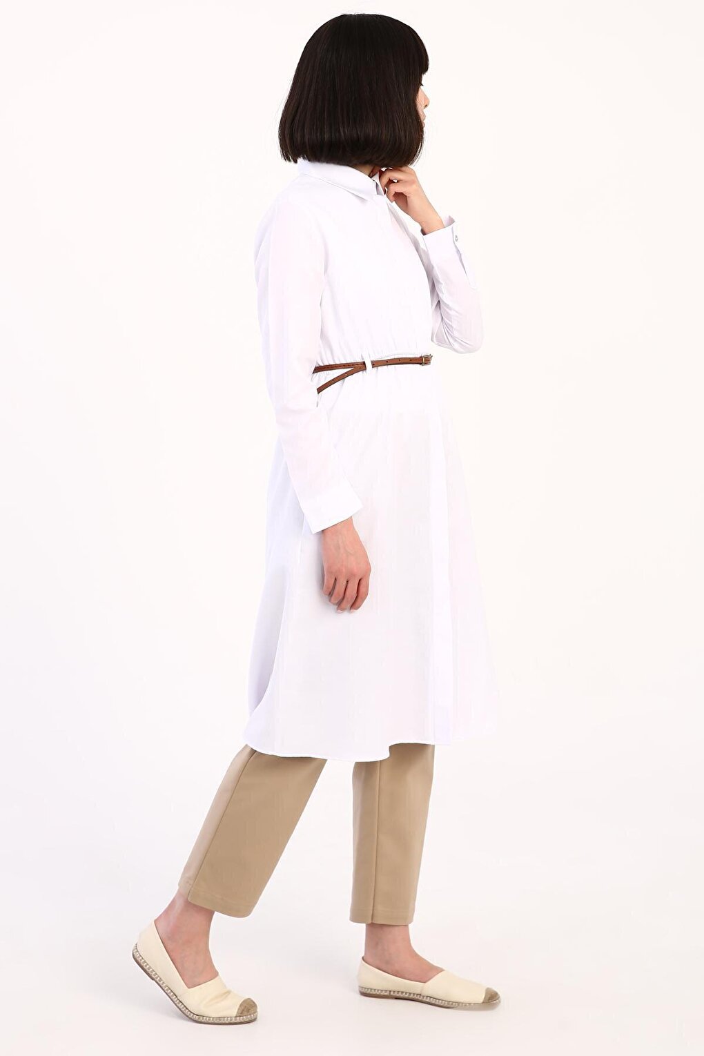 White Belted Shirt Tunic