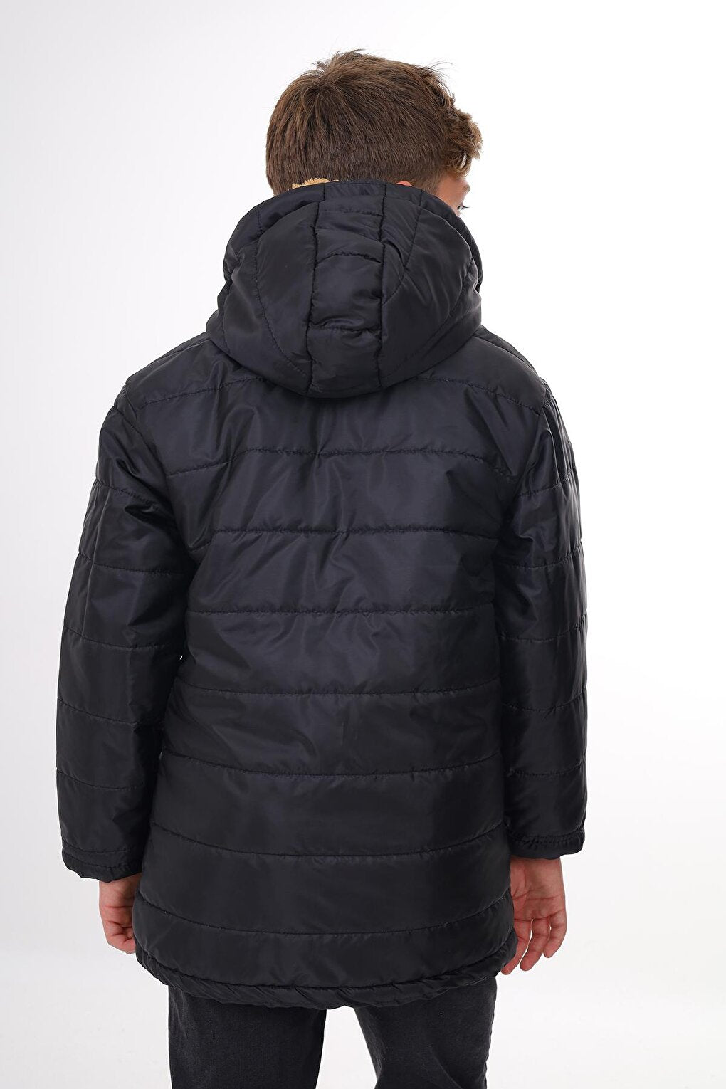 Boy's Plush Lined Hooded Coat 6-15 Years Lx1093