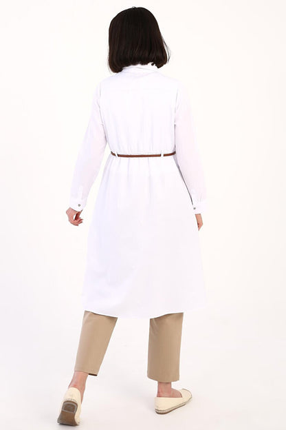 White Belted Shirt Tunic