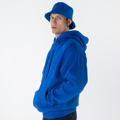 Agar Men's Saks Blue Kangaroo Pocket Hooded Oversize Hoodie Sweatshirt