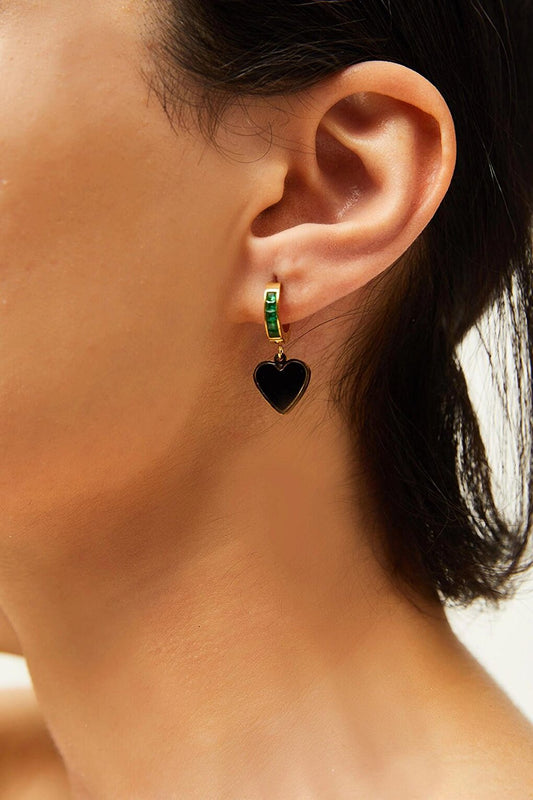 Women's Accessory Steel Heart Hoop Earring