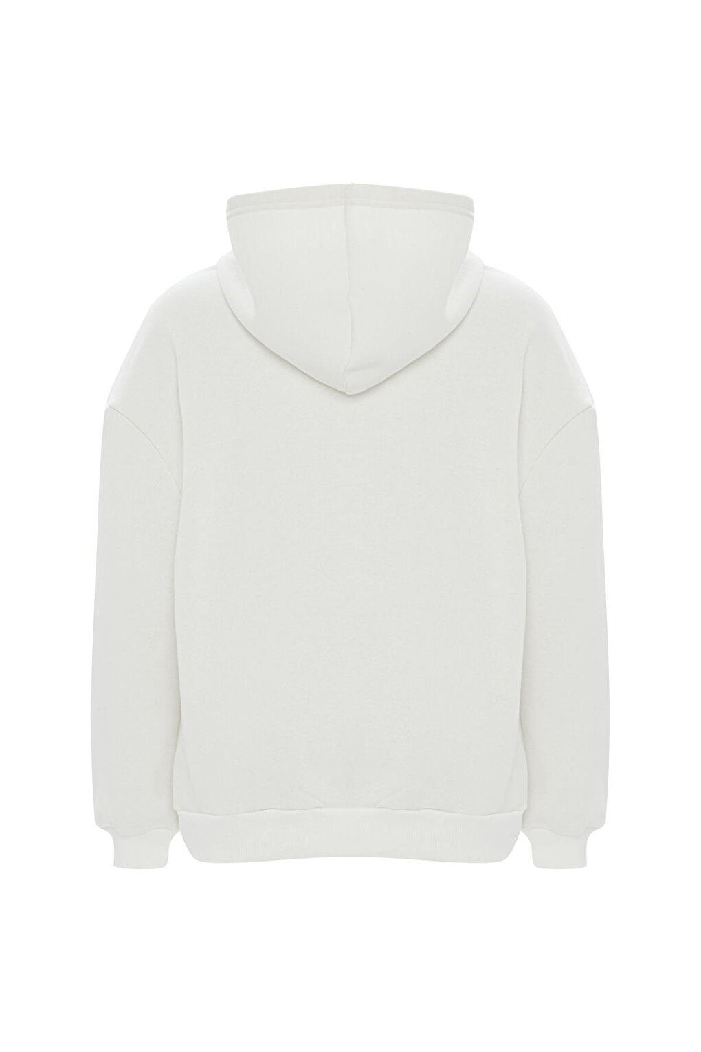 Printed Solid Color Sweatshirt -White