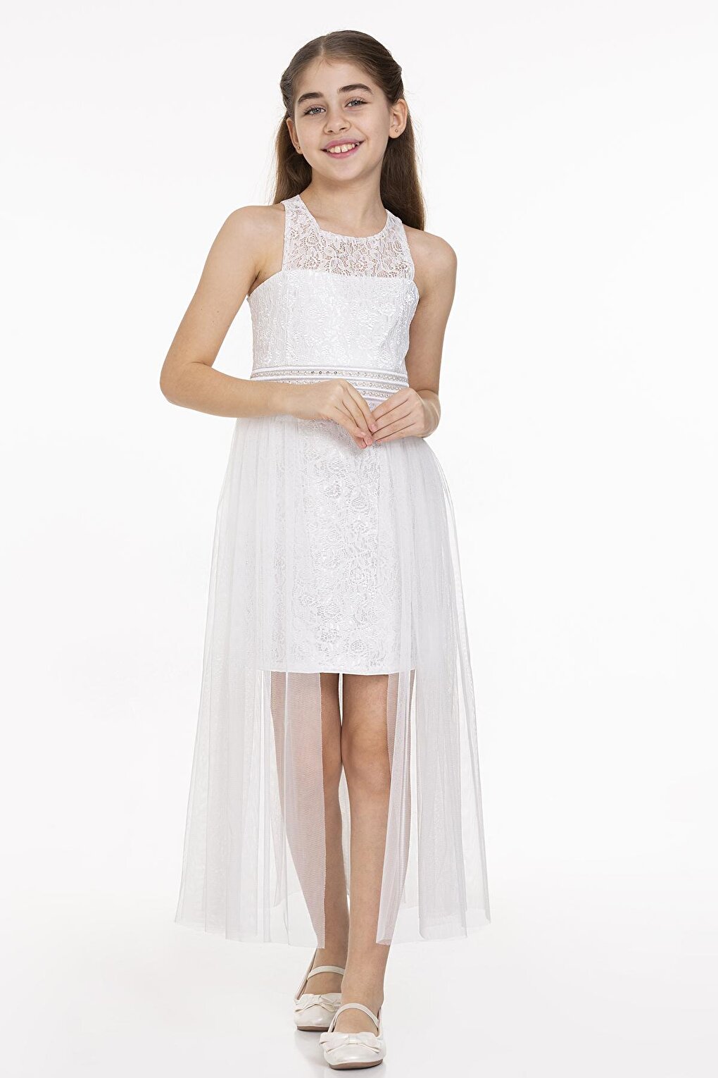 Girl's Pearl Stone Tulle Trend Evening Dress Ak2229