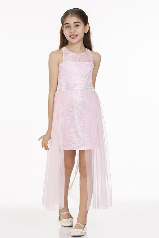 Girl's Pearl Stone Tulle Trend Evening Dress Ak2229