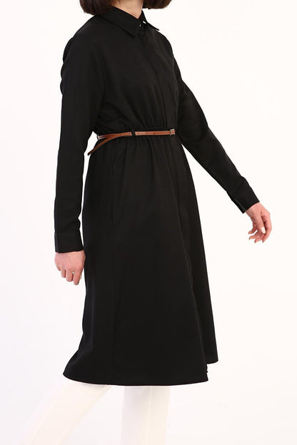 Black Belted Shirt Tunic