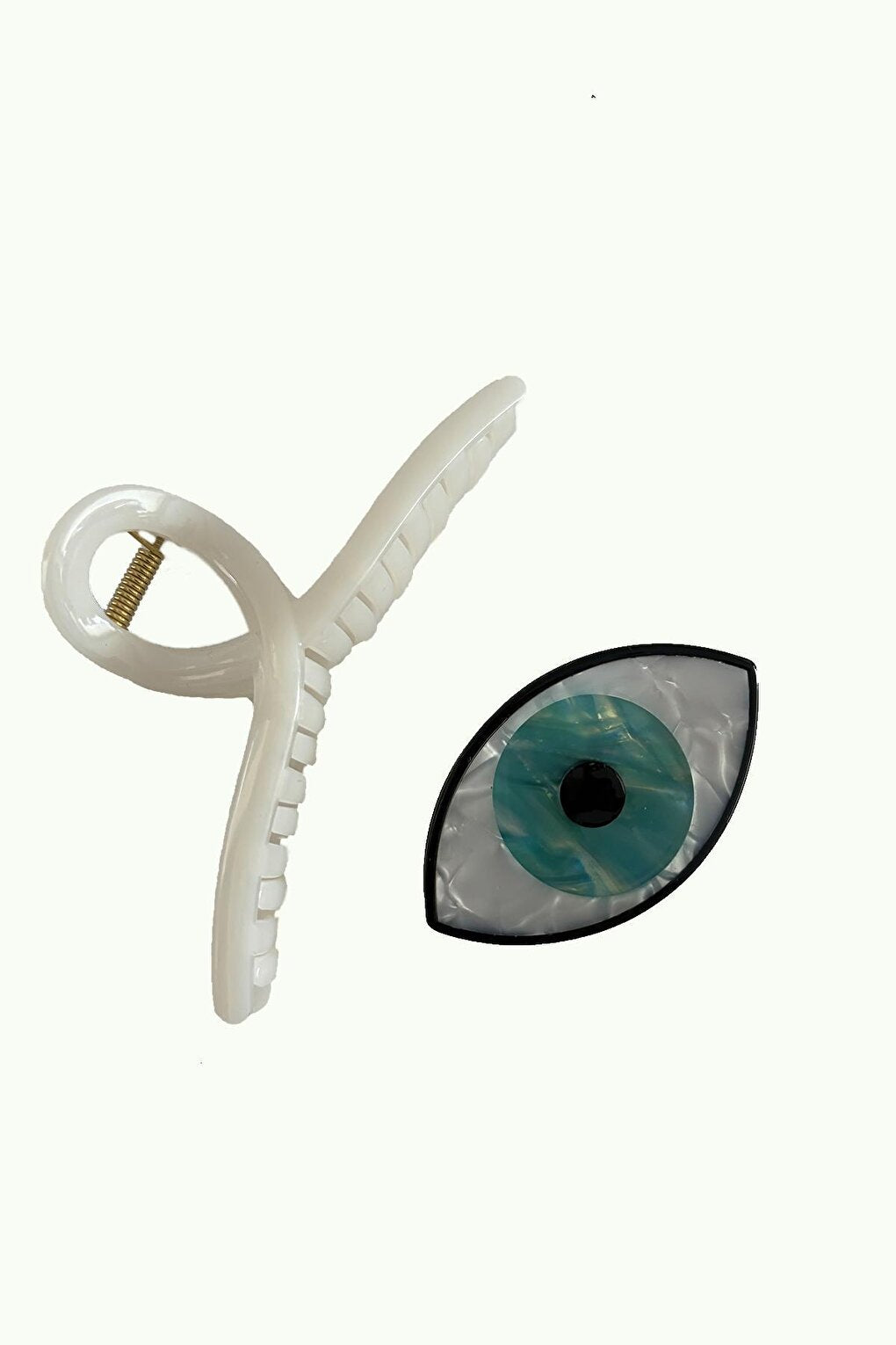 Plastic Eye and Drop Peg Hair Clip Set 2 Pack