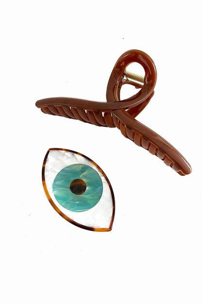 Plastic Eye and Drop Peg Hair Clip Set 2 Pack