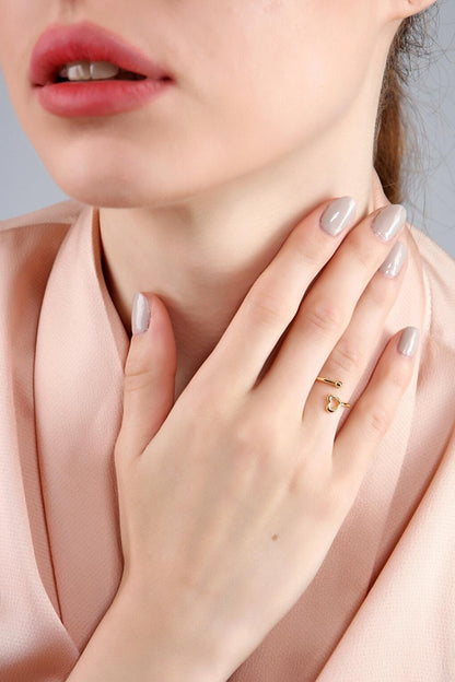 Women's Gold Plated Minimal Heart Ring