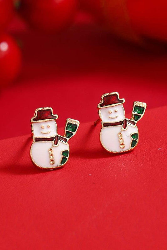 New Year Christmas Snowman Stud Earring