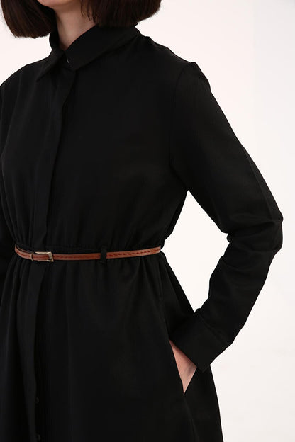 Black Belted Shirt Tunic