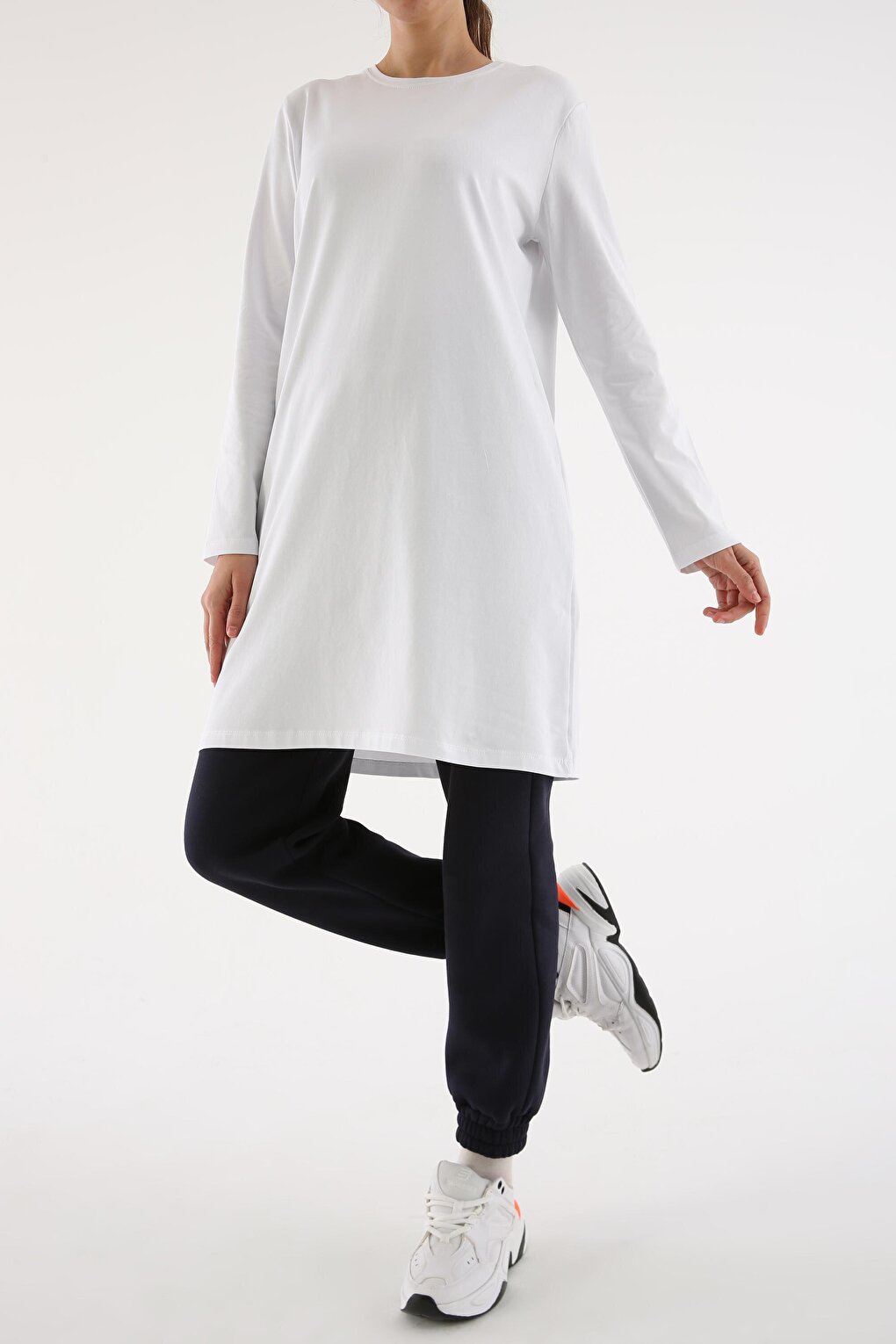 White Basic Jersey Tunic