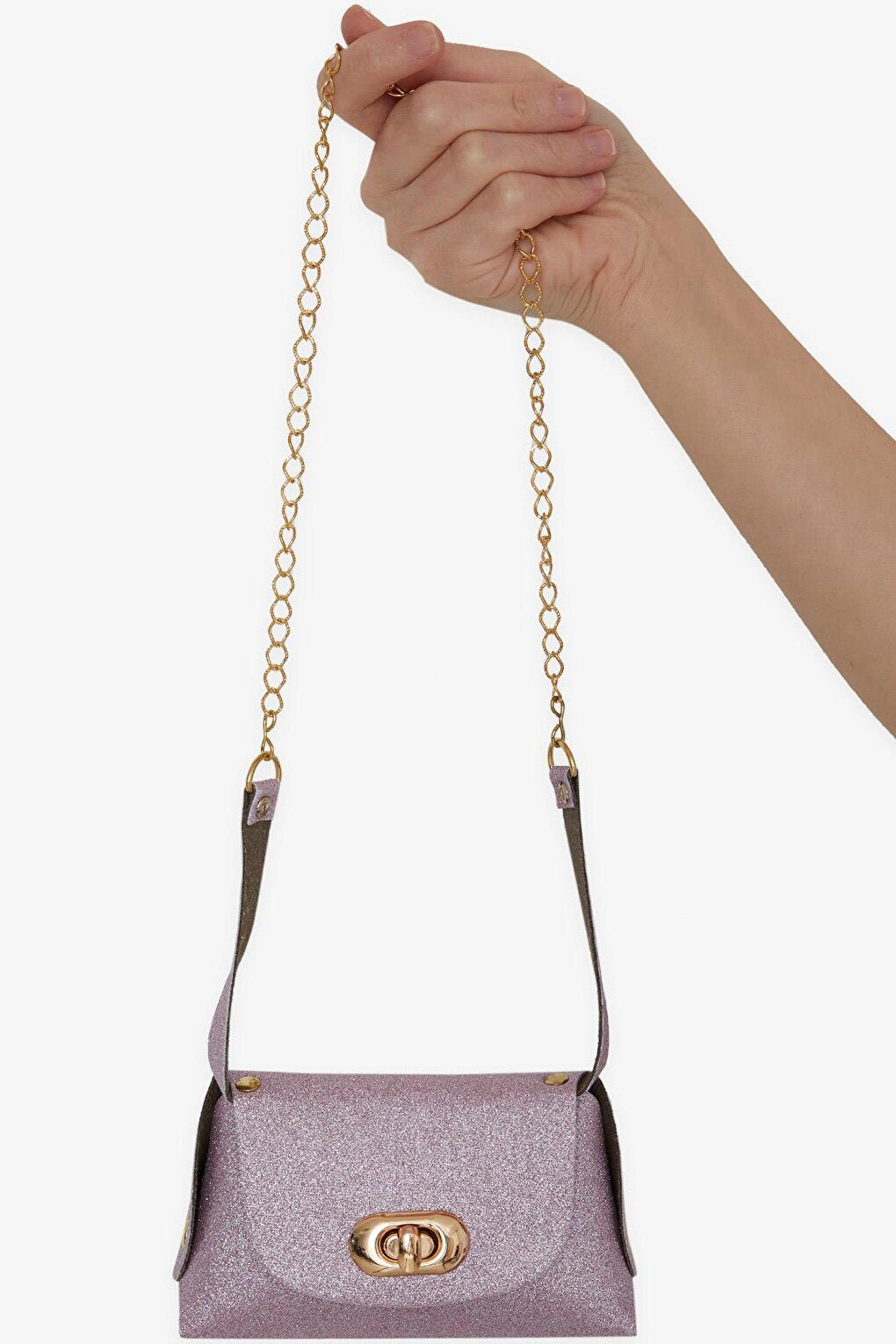 Children's Chain Silvery Mini Shoulder Bag Lilac