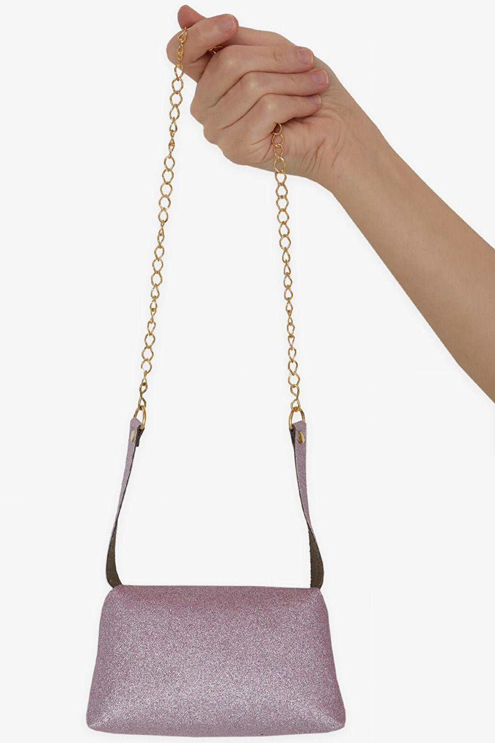 Children's Chain Silvery Mini Shoulder Bag Lilac