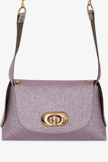 Children's Chain Silvery Mini Shoulder Bag Lilac