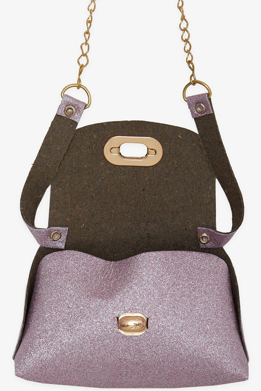 Children's Chain Silvery Mini Shoulder Bag Lilac