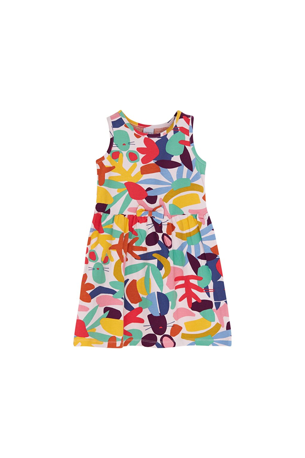 Girl's Cutouts Foliage Pattern Sleeveless Dress