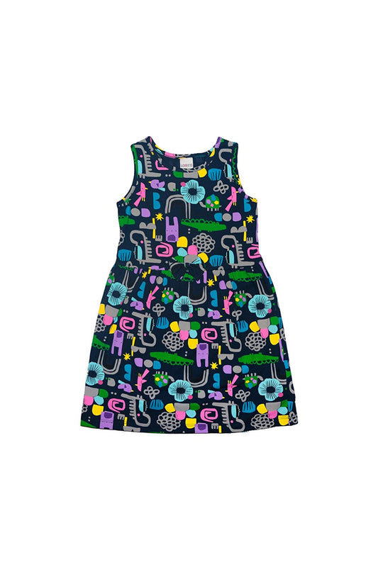 Girl's Cutouts Animal Pattern Sleeveless Dress