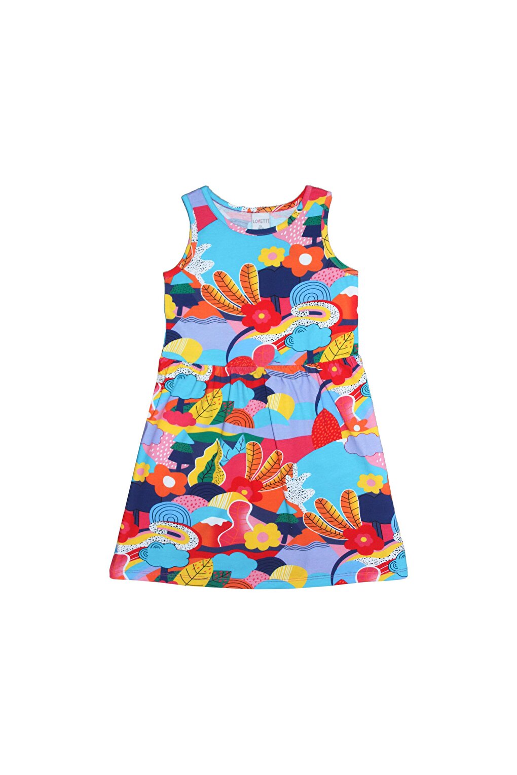 Girl's Sunny Garden Pattern Sleeveless Dress