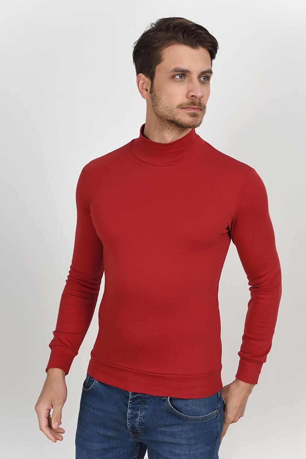 Half Fisherman Long Sleeve Slim Fit Thin Men's Sweatshirt SPR 2019K20