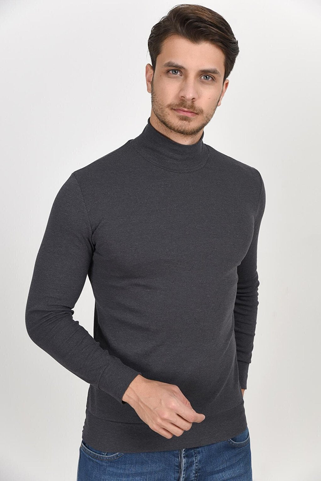 Turtleneck Long Sleeve Slim Fit Thin Men's Sweatshirt SPR 2019K21