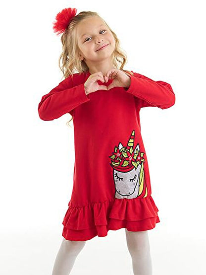 Unicorn Christmas Girl's Dress