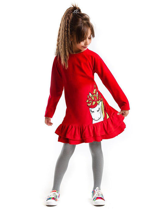 Unicorn Christmas Girls Dress