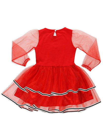 Tulle Deer Girl Red New Year Tutu Dress