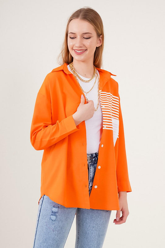 20118 Oversize Shirt - Orange