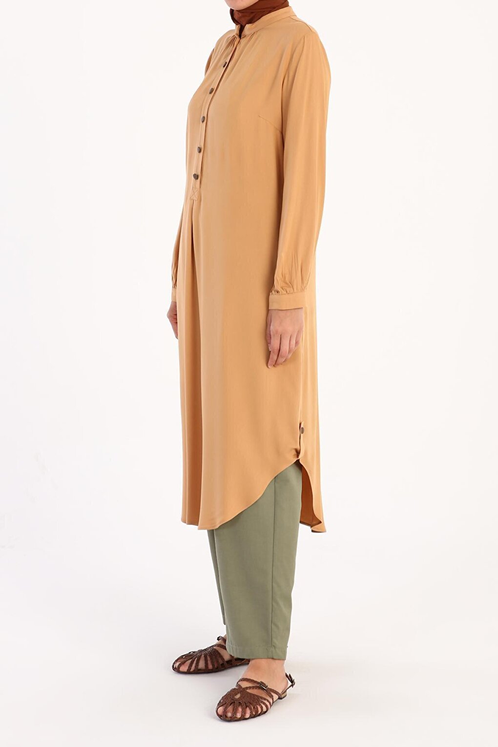 Soft Yellow Half Layer Viscose Tunic