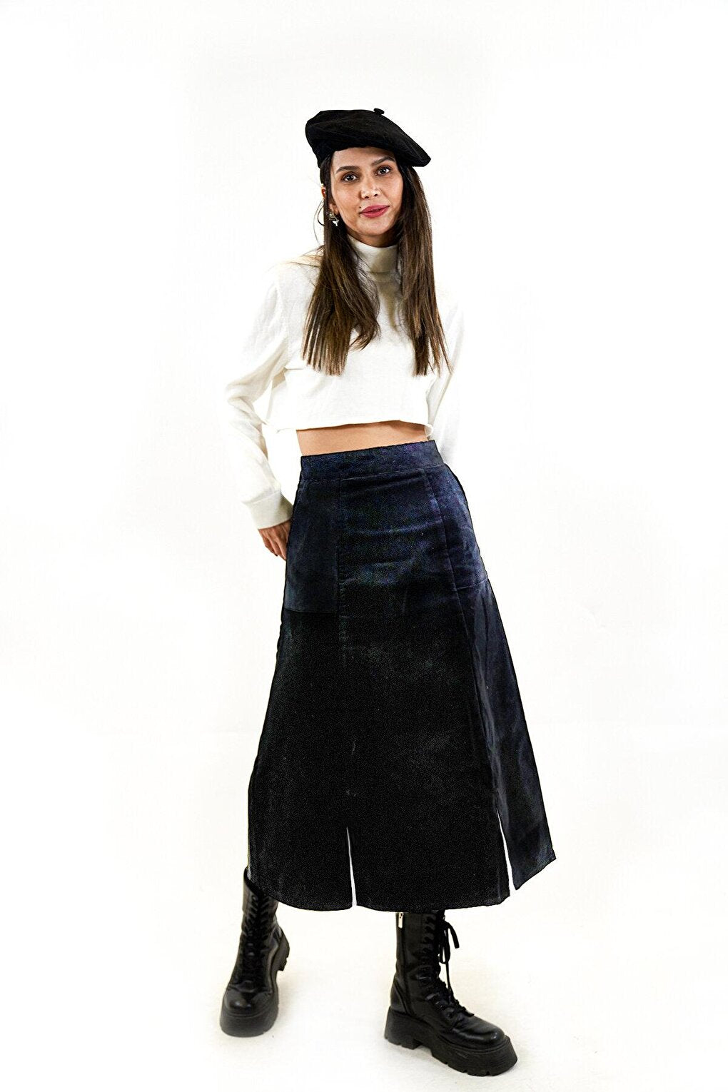 Black Velvet Bell Skirt