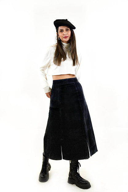 Black Velvet Bell Skirt