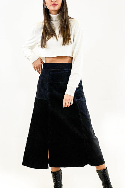 Black Velvet Bell Skirt