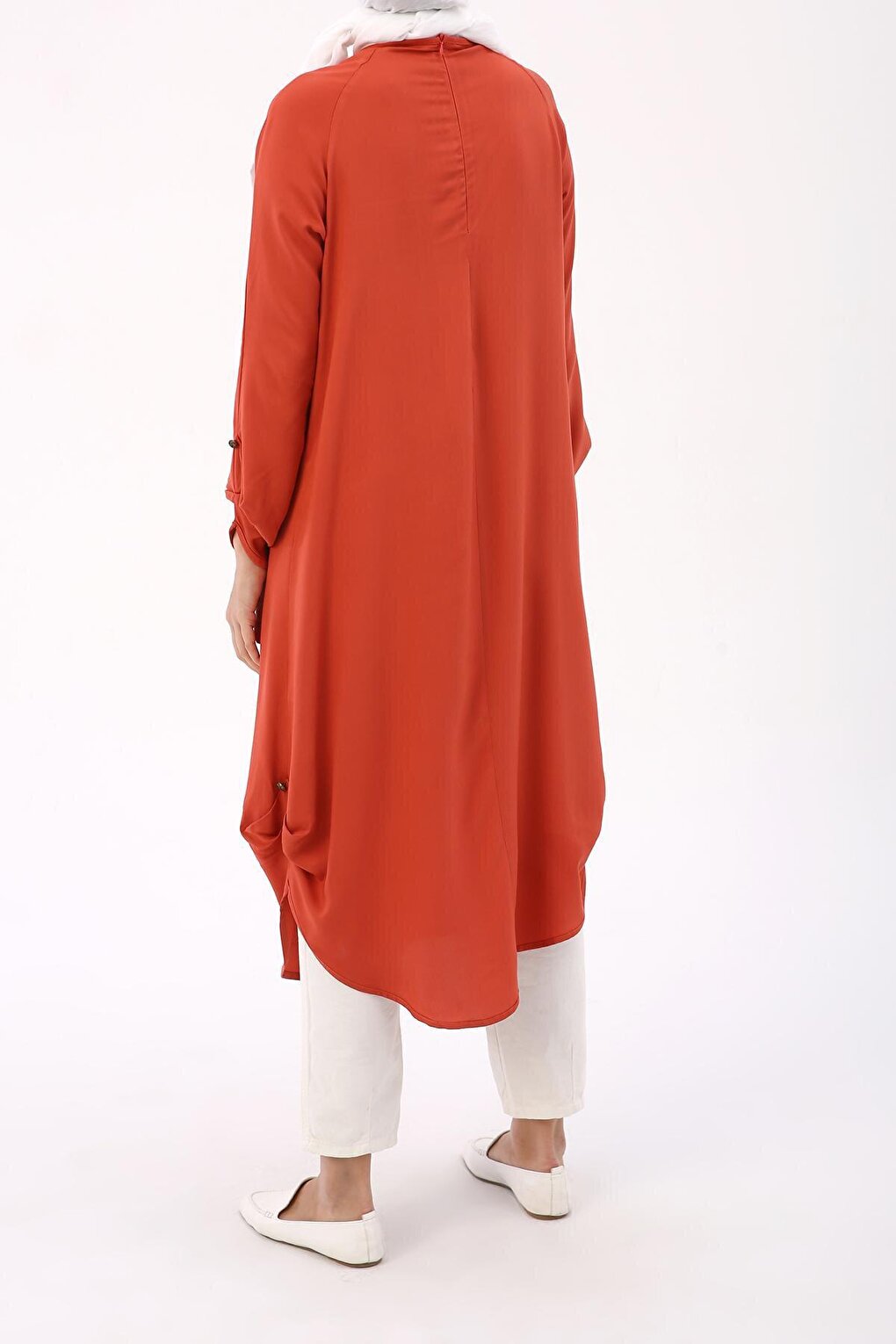 Viscose Tunic with Pomegranate Raglan Sleeve Necklace